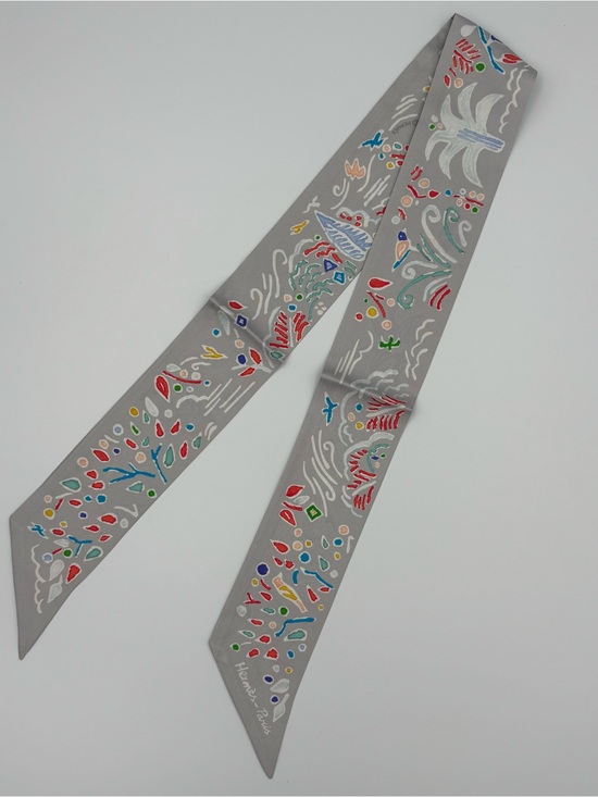 Hermes Accessories - Hermes Isola Di Primavera Twilly Scarf Gris Perle Grenadine Multicolor